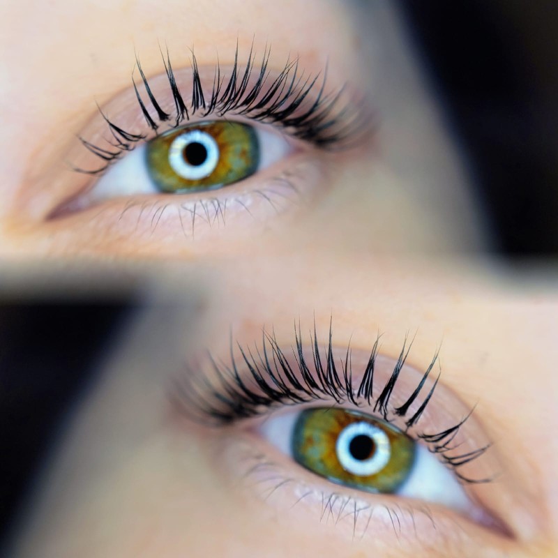 Rehaussement de cils avec effet lift et courbure intense réalisé avec le kit StoreLashes