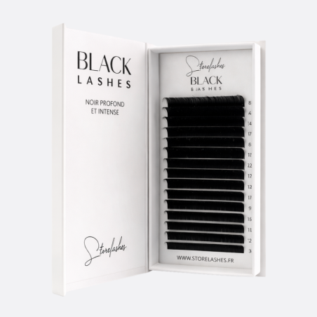 Extensions de cils professionnelles en soie Black Lashes offre un noir intense, courbure élégante et une application précise