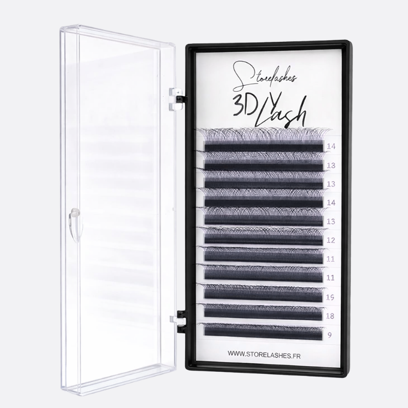 Extensions de cils 3D Y Lash Storelashes en soie noire avec effet volume russe naturel et finition professionnelle
