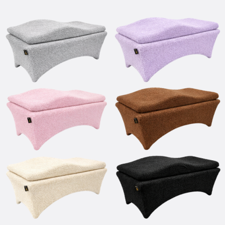 Housse de table de massage en velours boucle déclinée en six couleurs élégantes pour institut spa et soins professionnels