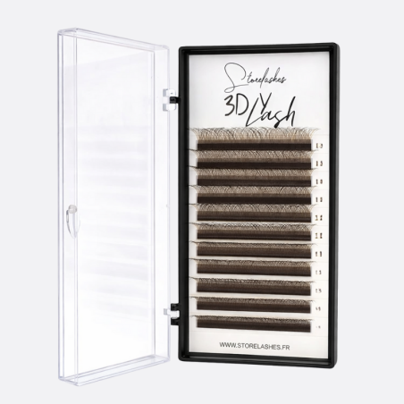 Cils en soie Volume Russe 3D Y Lash mixte marron  pour un volume russe structuré et naturel Collection Storelashes