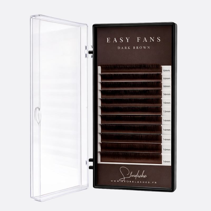 Cils Easy Fan Butterfly Dark Brown Storelashes marron foncé pour un volume russe