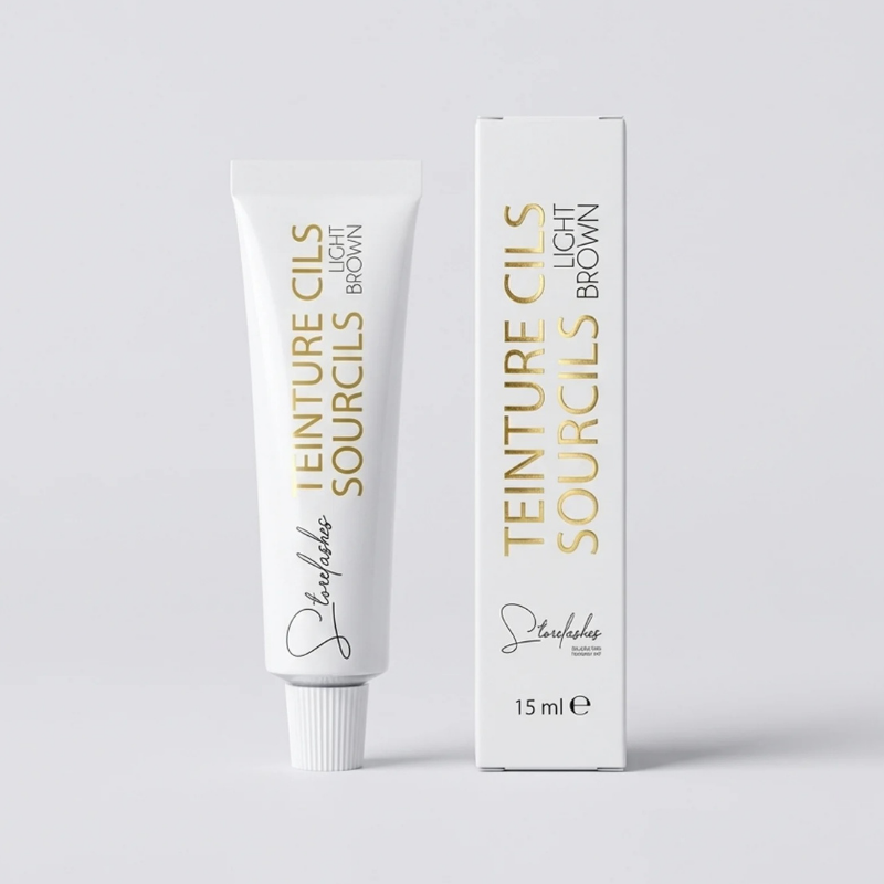 la meilleur teinture de cils et sourcil avec sa boite de fabrication de chez Storelashes  européen