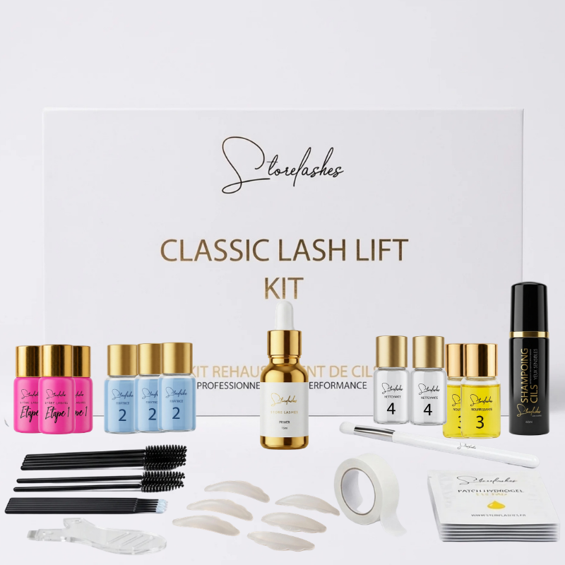 kit lash kit complet rehaussement de cils avec primer shampoing cils et Patchs avec ses accessoires de Storelashes