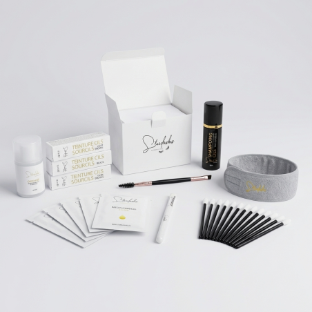 kit teinture de sourcils avec ces 3 teintures et ses accessoires de Storelashes