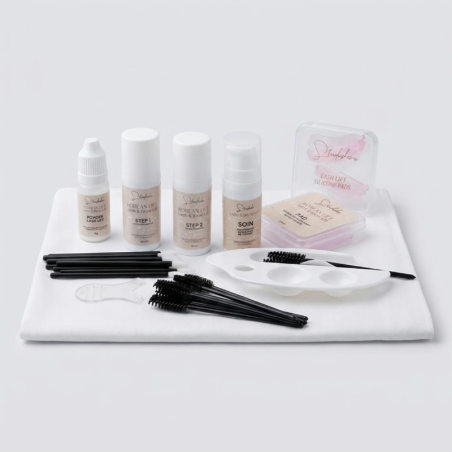 Kit Coréen pour Cils et Sourcils  lash and brow lift de chez Storelashes avec sa poudre, ses pads et lotions